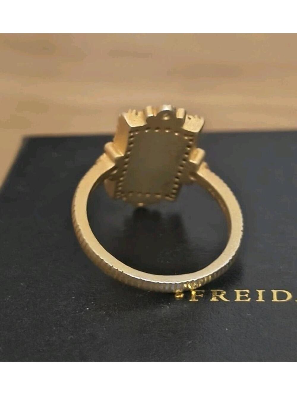 New Freida Rothman Amzonite Stone CZ Accent Statement Ring Size 7 - Picture 3 of 4